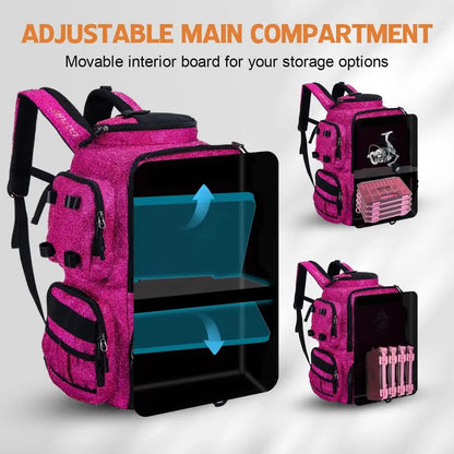 Fishing Backpack, 58L 900D WaterResistant Insulated with Cooler,