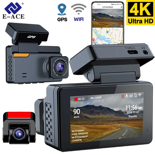 Dash Cam Car 4K Front And Rear Camera