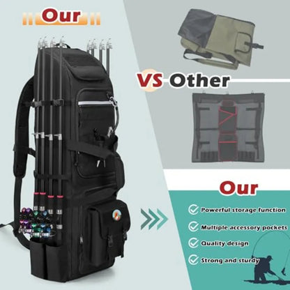 Fishing Backpack System Holds Fishing Rods