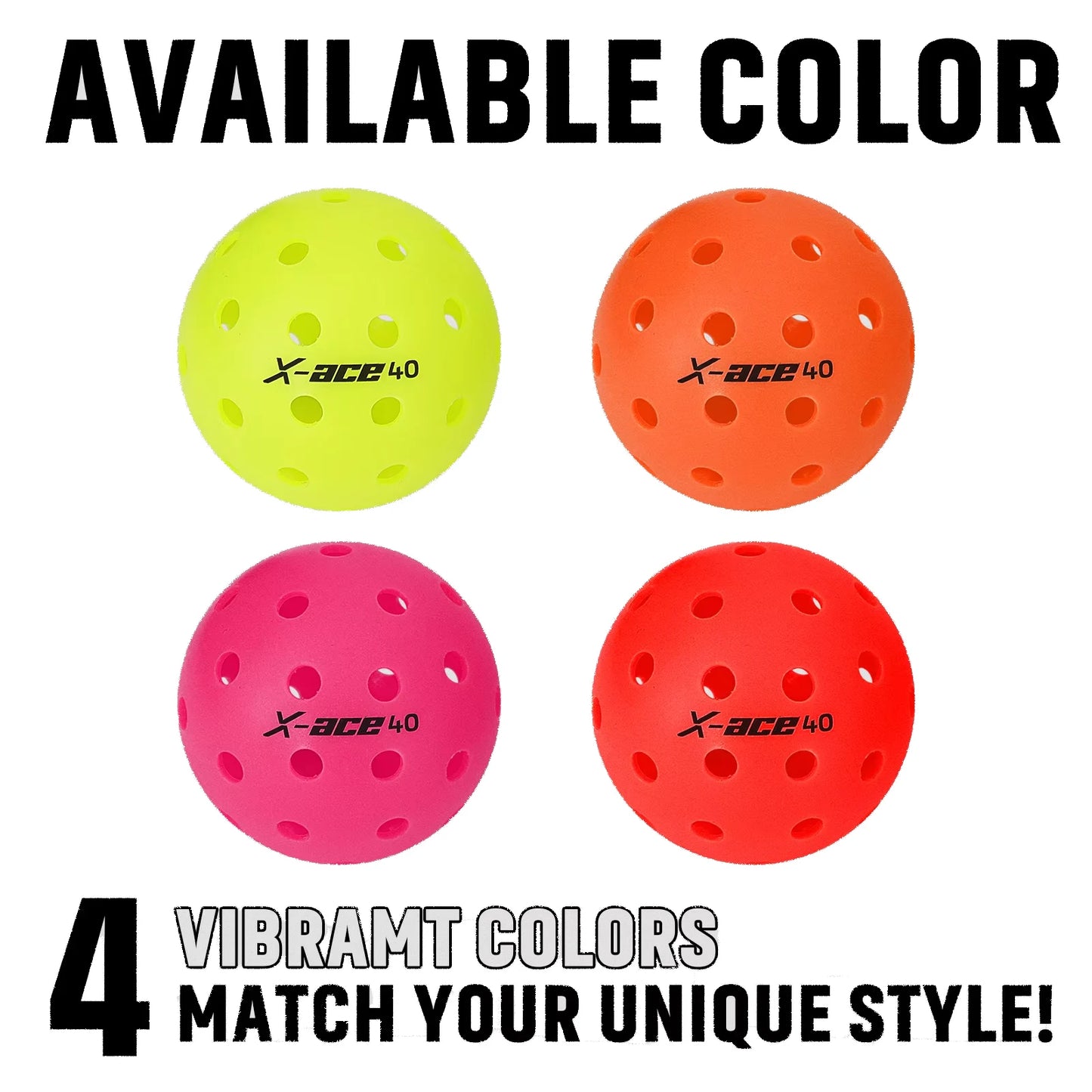 Pickleballs-40 Hole Outdoor Balls Crack-Resistant