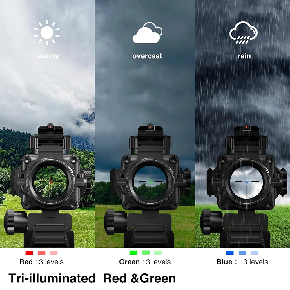 4x32 Tactical Riflescope with Fiber Optic Sight RGB Illuminated