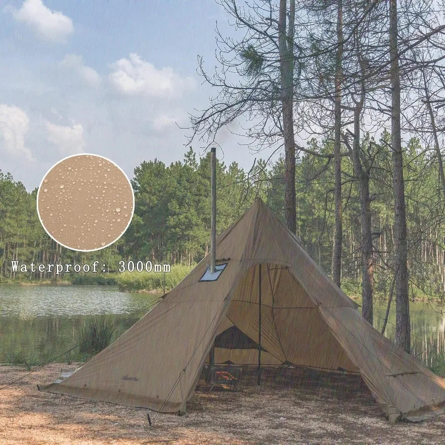 Camping Hot Tent 4-8 Person Tipi Stove Jack