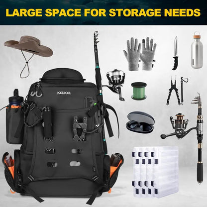 Fishing Backpack with Rod Holder, 51L Cooler