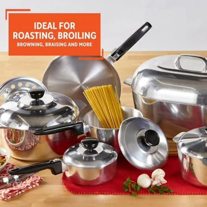 USA Heavy Duty 13-Piece Cookware Set, Silver