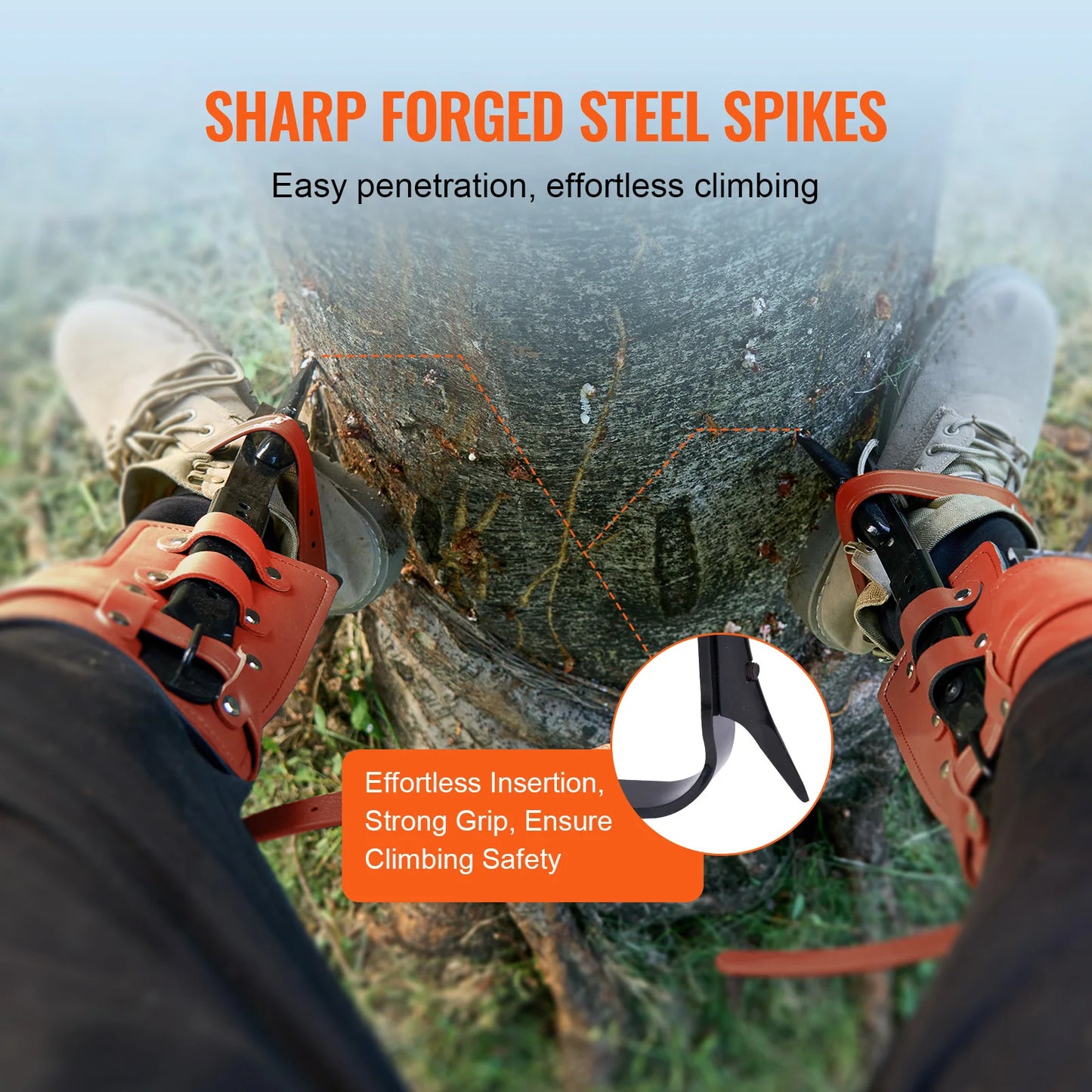 Tree Climbing Spikes Steel Climbing Spurs 350lbs