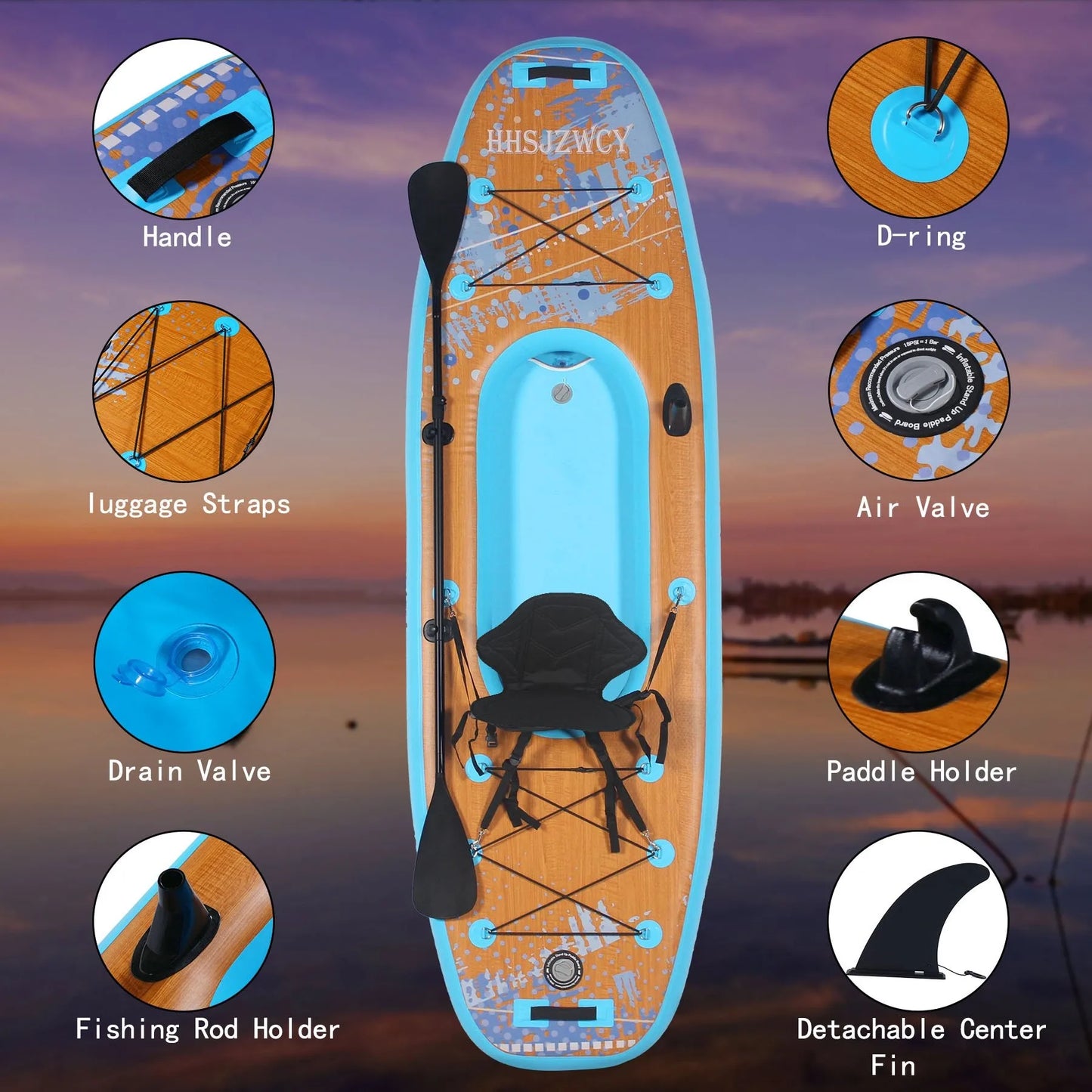 HHSJZWCY 10' Inflatable Stand Up Paddle Board Kayak, ,