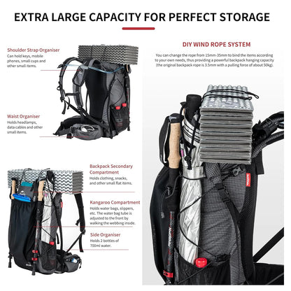 Outdoor Mountain Backpack 60+5L Waterproof