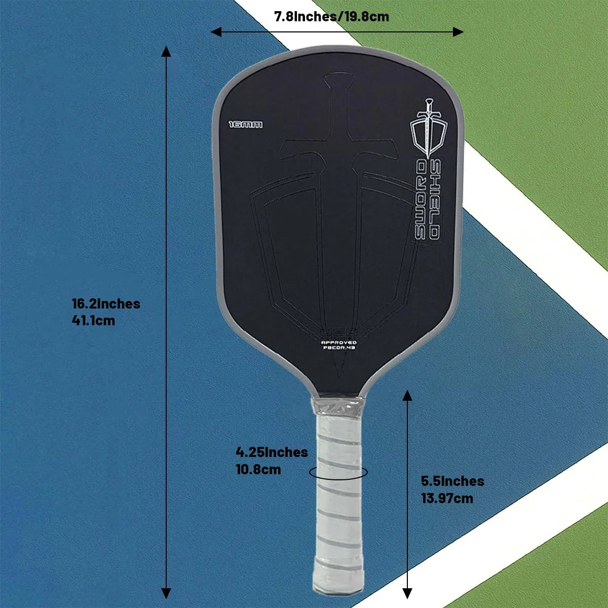 J2nf 16mm Sword & Shield Pickleball Paddle, Gen. 4.5