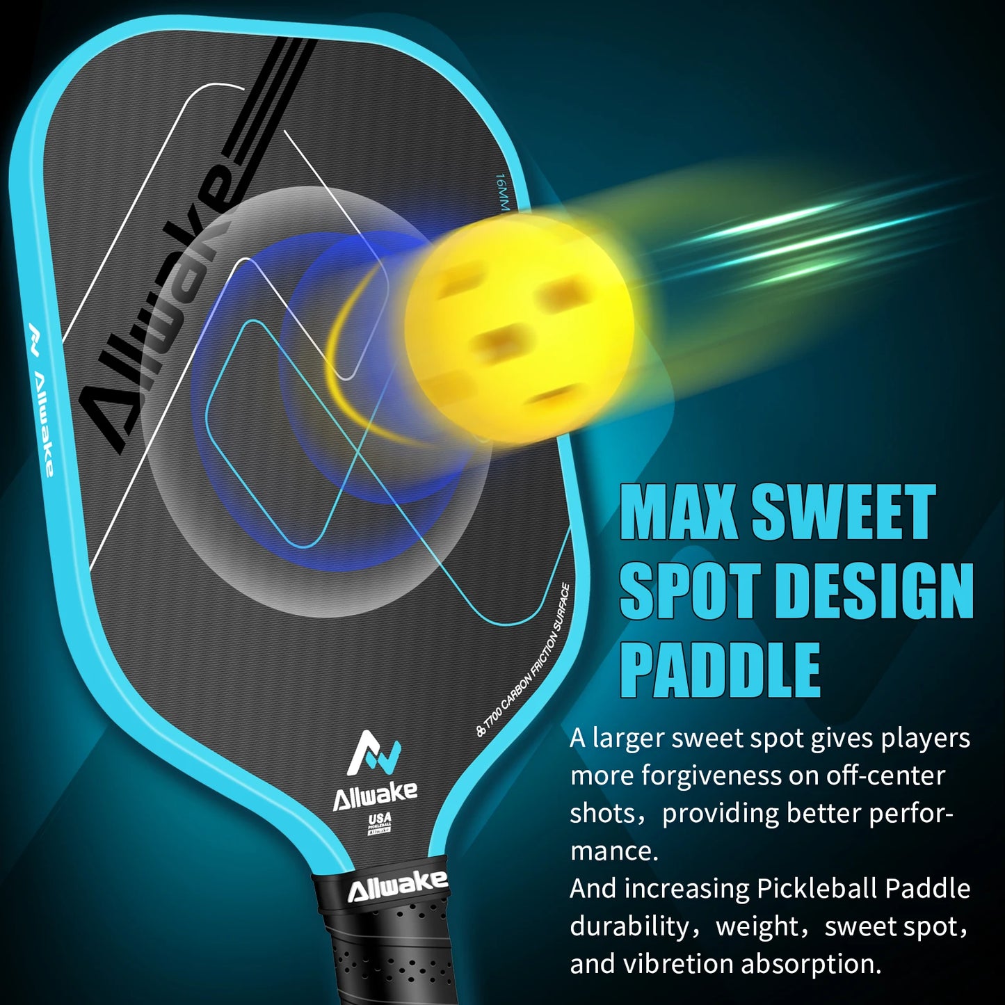 ALLWAKE BMF002 T700 Pickleball Paddle