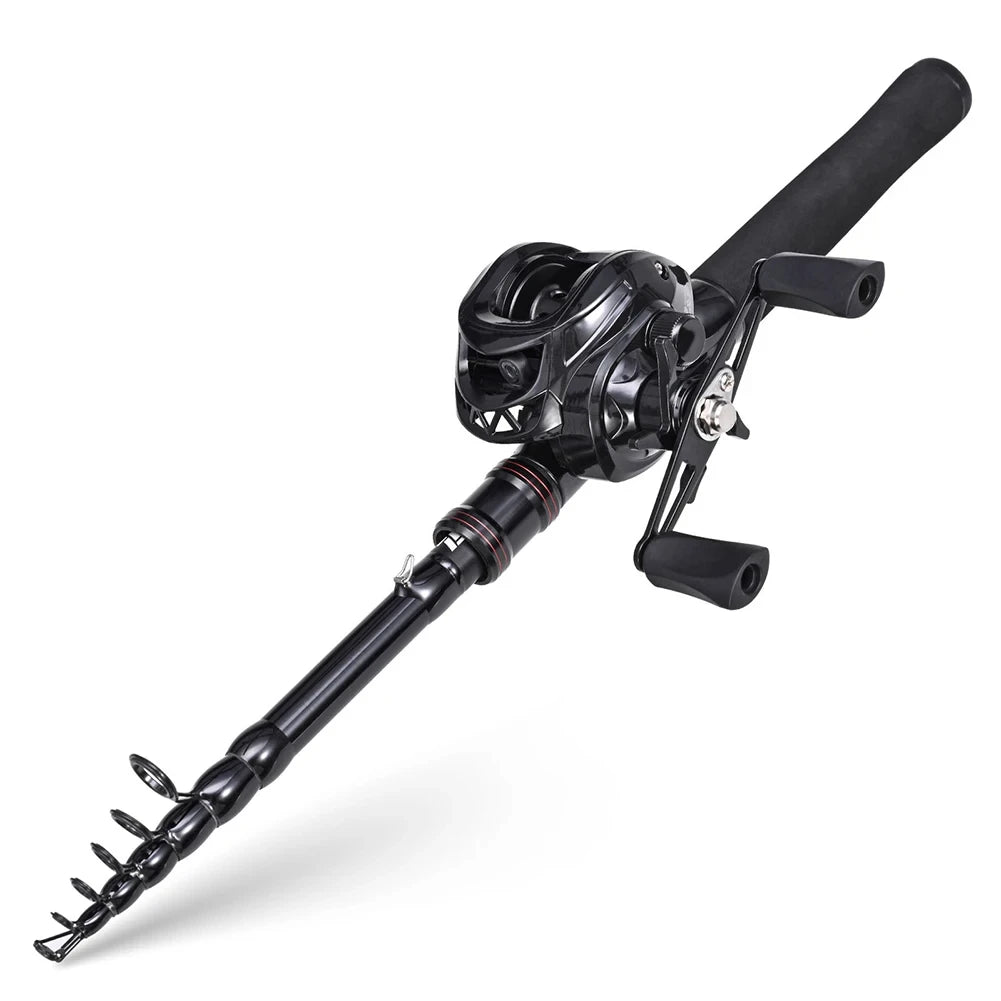 Telescopic carbon fishing rod, high-strength fishing