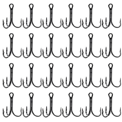 20Pcs Fishing Treble Hooks Carbon Steel