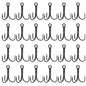 20Pcs Fishing Treble Hooks Carbon Steel