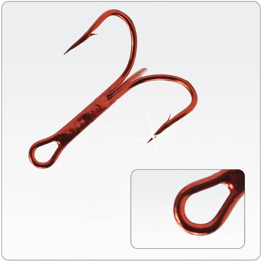 20Pcs Fishing Treble Hooks Carbon Steel