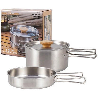 Camping Pan and Pot Cooking Pan Stainless Steel