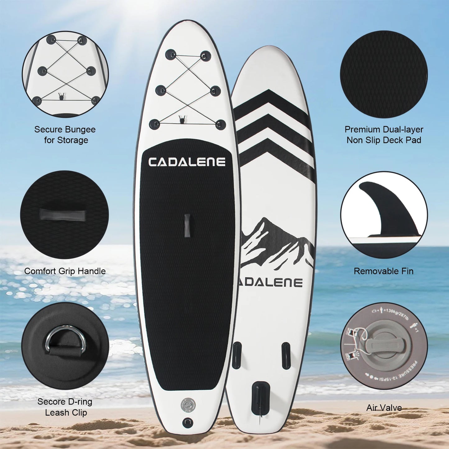 CADALENE Inflatable Stand Up Paddle Board SUP Accessories,