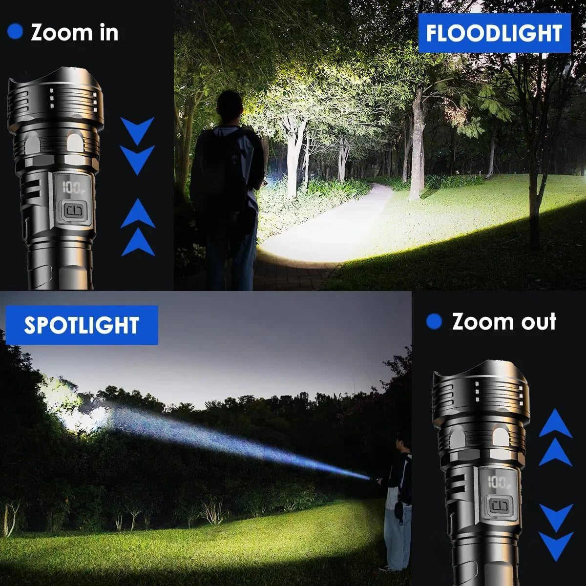 USB Rechargeable High Power LED Flashlight Super Bright Torch