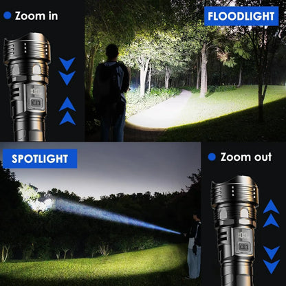 USB Rechargeable High Power LED Flashlight Super Bright Torch