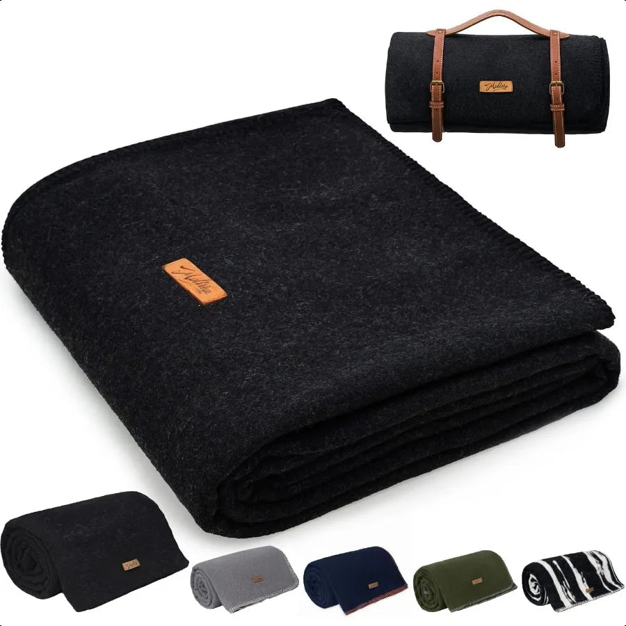 100 Wool Blanket 62 x 86 Warm Thick Washable Military Grade