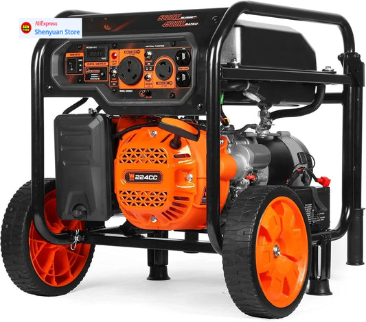 Curated 5600-Watt Portable Generator, Electric Start, 224cc,