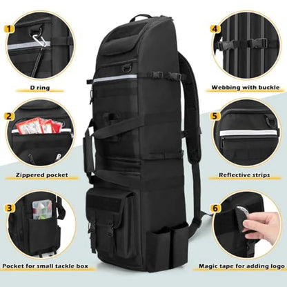 Fishing Backpack System Holds Fishing Rods