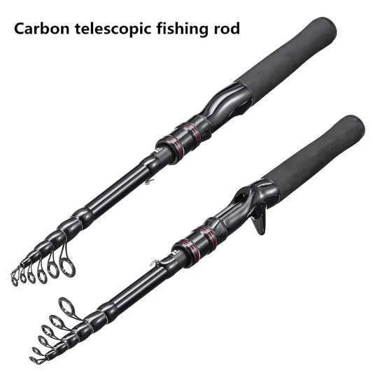 Telescopic carbon fishing rod, high-strength fishing