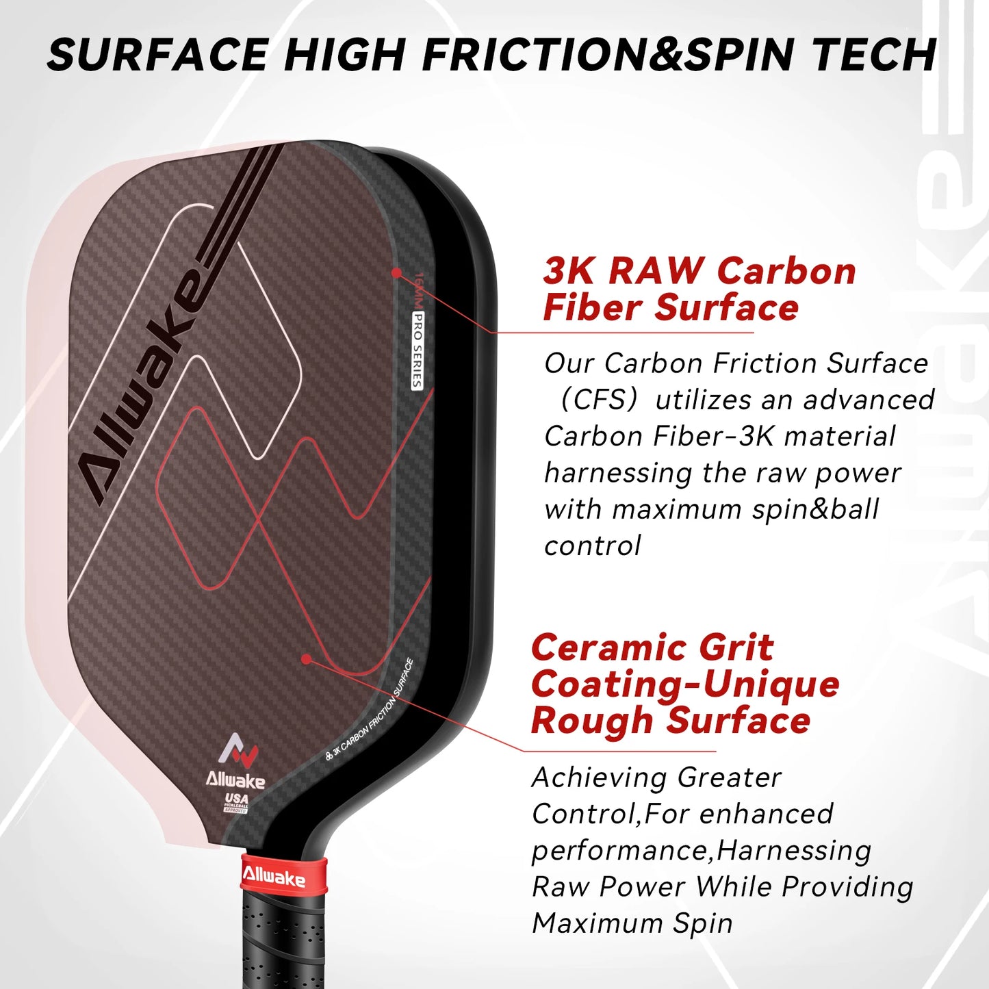 sport Pickleball Paddle Koolstofvezel Pickleball Raqueta