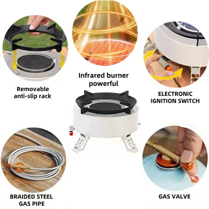 Portable outdoor burner cooking stove,