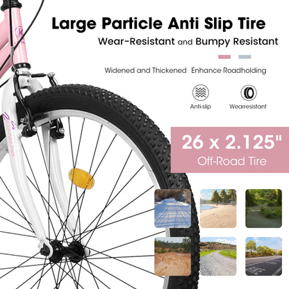 Ecarpat Womens Girls 24 26 Inch Mountain Bike, 21 Speed