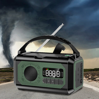 12000mAh Small Portable Radio Solar Panels Emergency Radio