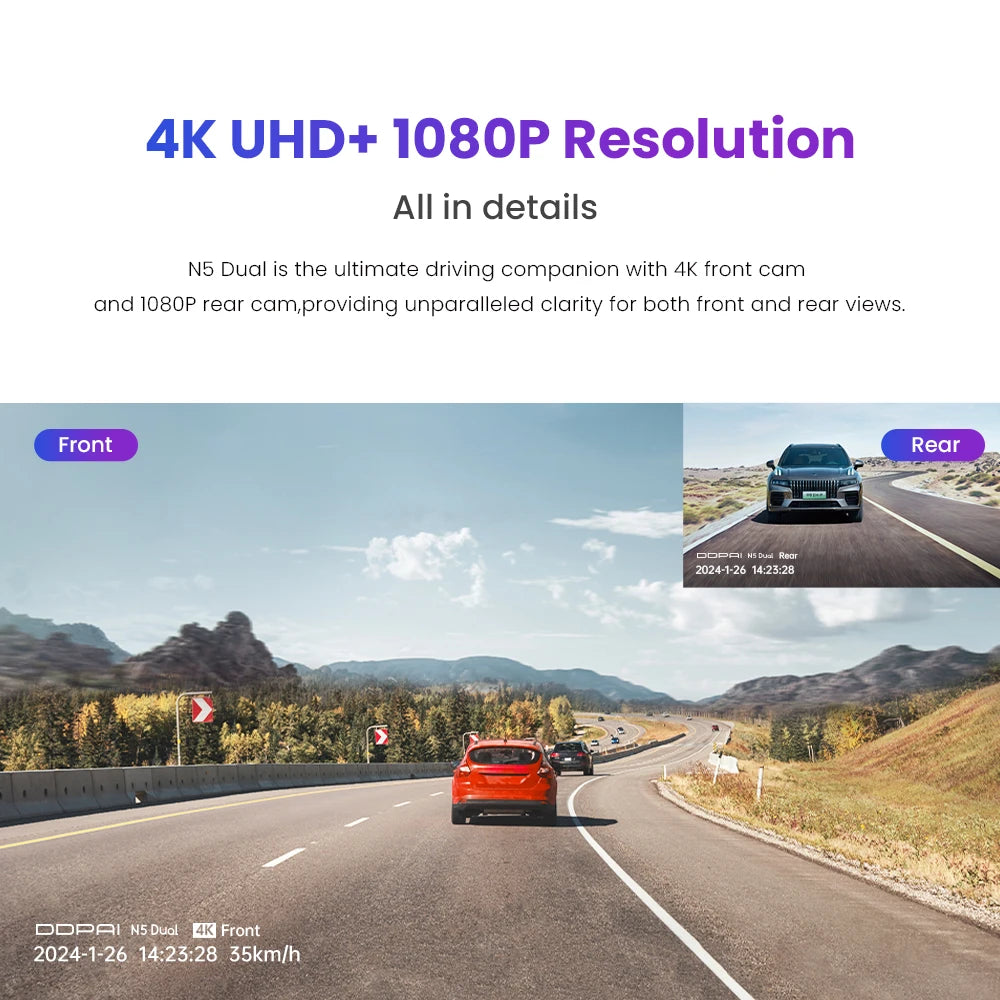 DDPAI Dash Cam N5 Dual Front and Rear