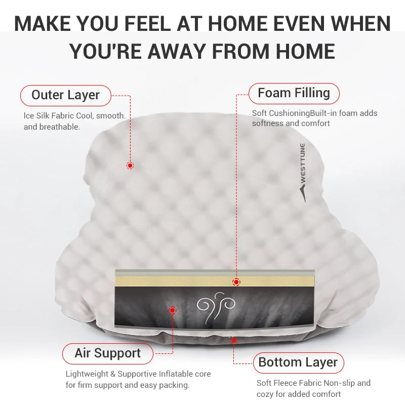 Camping Inflatable Pillow Portable Compressible Folding