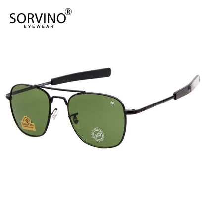 Retro Green AO Pilot Sunglasses Luxury Brand Designer