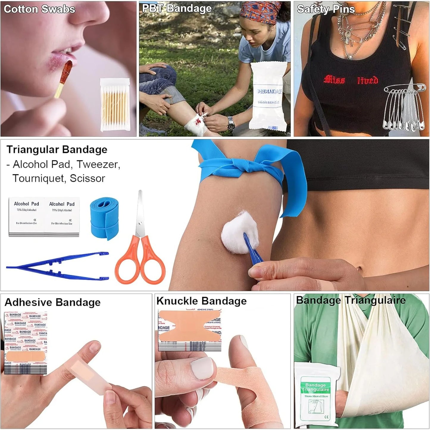 Survival kit and first aid kit, 142 pieces