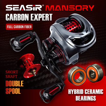 Seasir Mansory Baitcasting Fishing Reel 146g Ultralight Carbon 11+1 7.3:1 HS