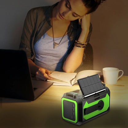 12000mAh Small Portable Radio Solar Panels Emergency Radio
