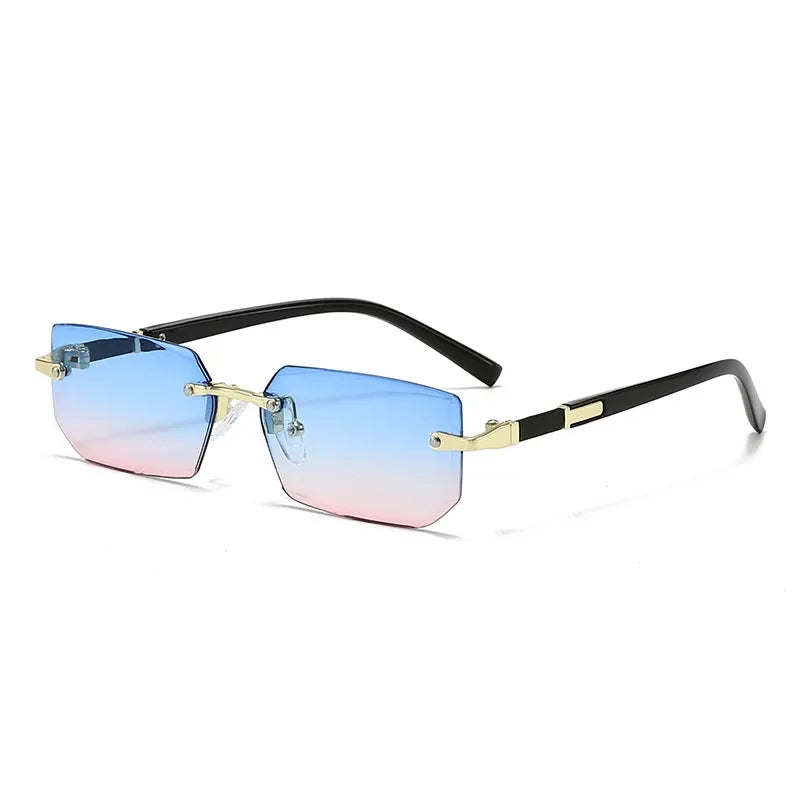 Rimless Sunglasses Rectangle Fashion