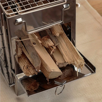 Portable Stainless Steel Firewood Stove For Camping,