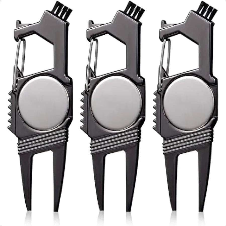 3 Pcs 7 in 1 Golf Divot Repair Tool and Ball Marker