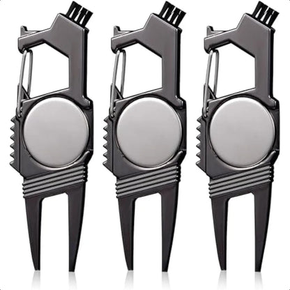 3 Pcs 7 in 1 Golf Divot Repair Tool and Ball Marker
