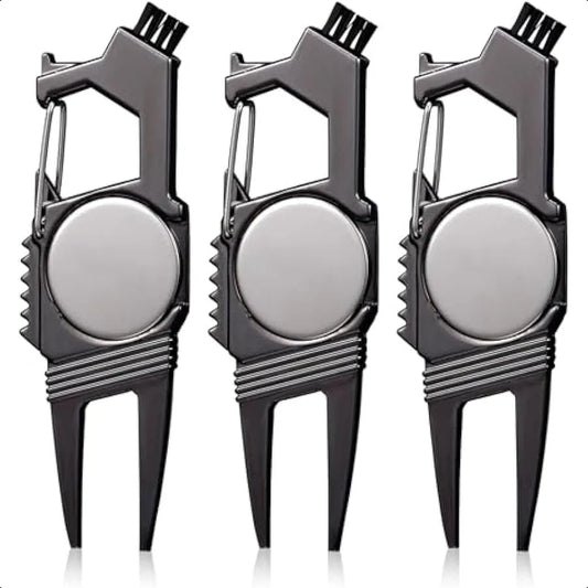 3 Pcs 7 in 1 Golf Divot Repair Tool and Ball Marker