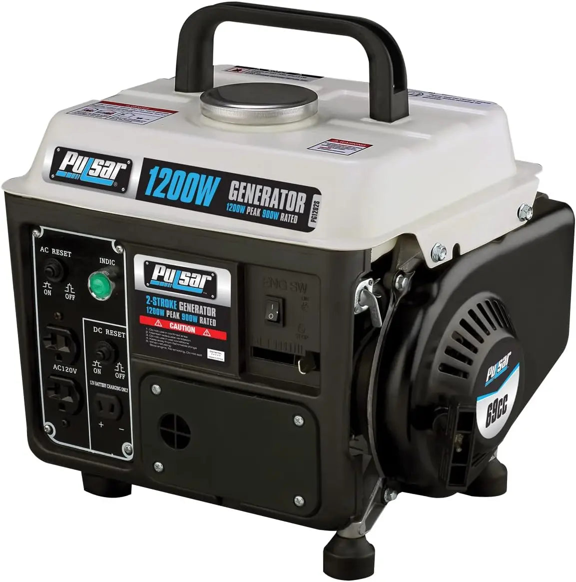 1200W Carrying Handle, PG1202SA Gas-Powered Portable Generator,