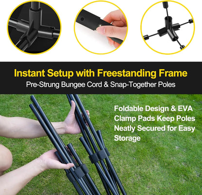 3-in-1 Adjustable Sports Net Set with Rackets, Paddles & Balls