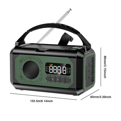 12000mAh Small Portable Radio Solar Panels Emergency Radio