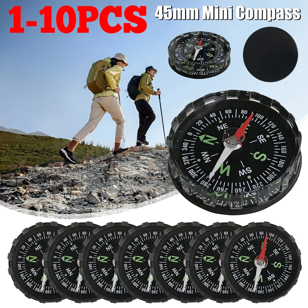 10-1PCS Mini Compass 45MM Portable