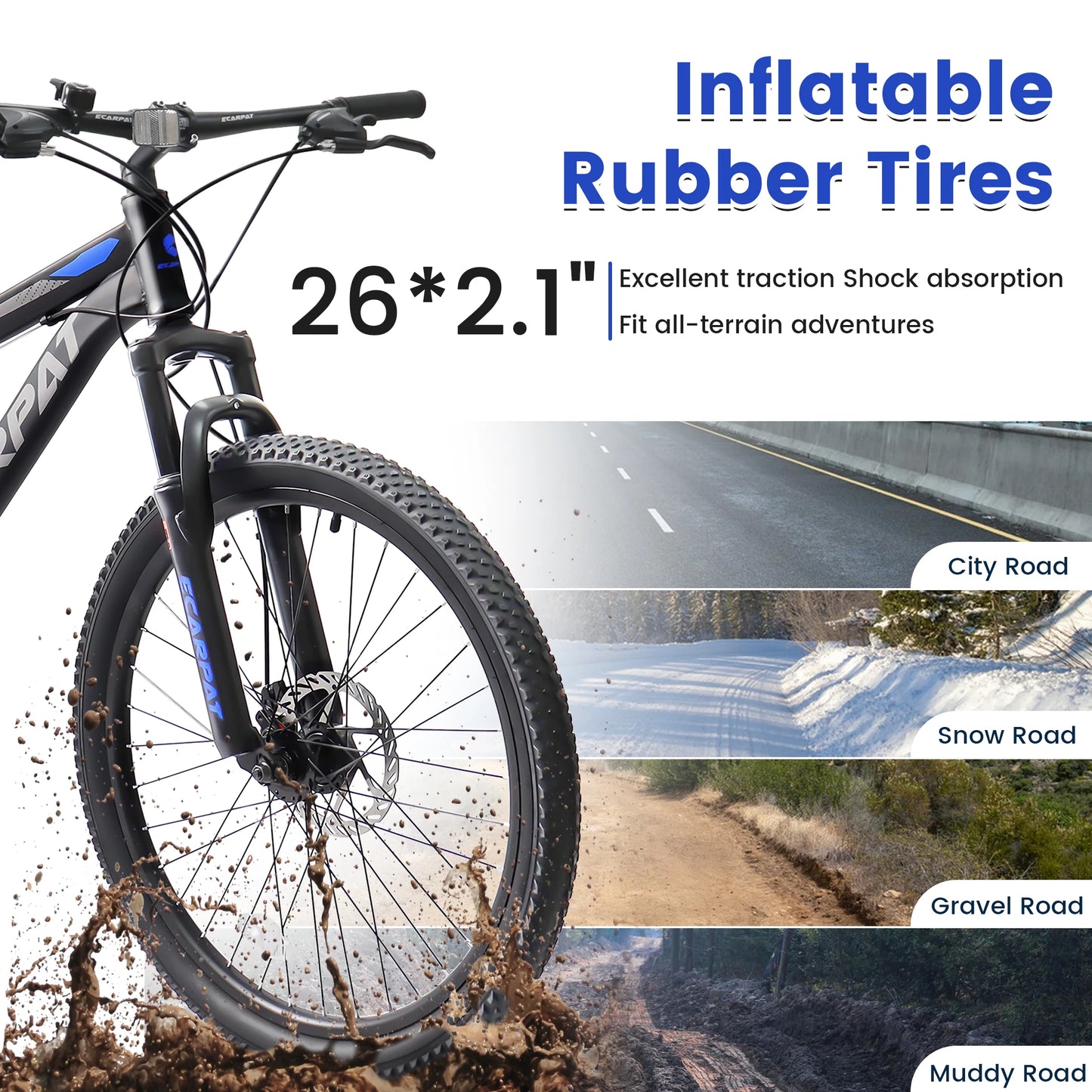 Ecarpat Dual Full Suspension Mountain Bike 24/26/27.5 Inch