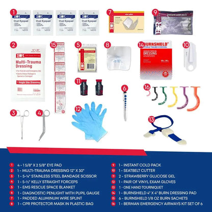 Responder Trauma First Aid Kit Bag Fully Stocked
