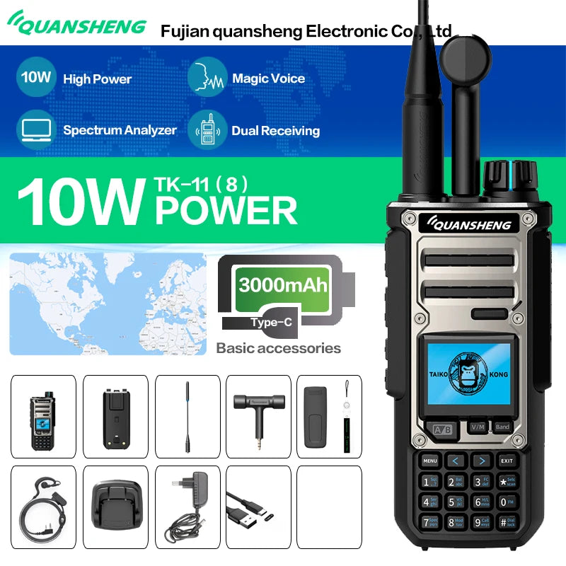 Quansheng TK-11(8) 10W VHF/UHF Dual Band Radio